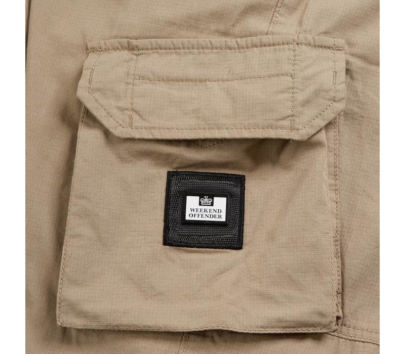 Weekend Offender Pianemo cotton ripstop cargo pants Stone