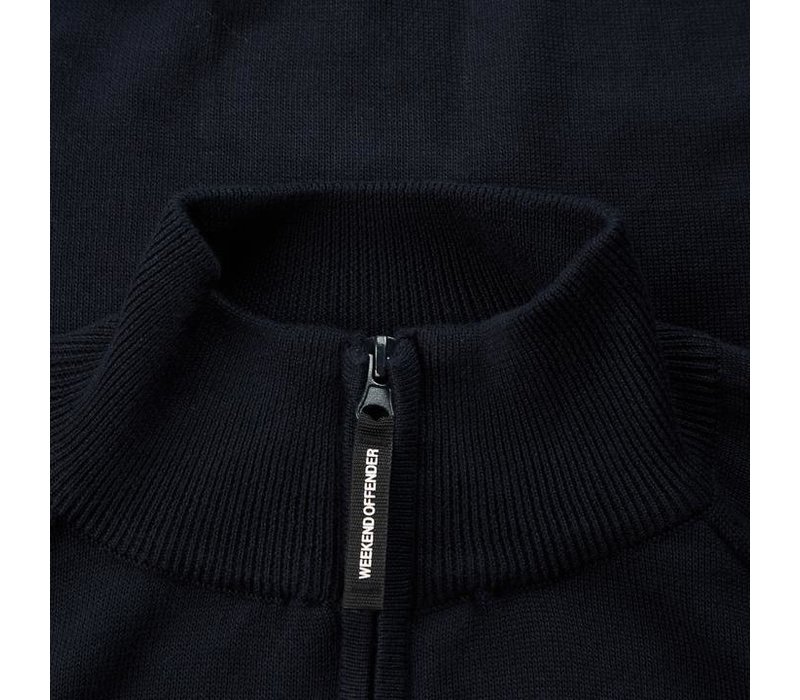 Weekend Offender Natal zip neck jumper Navy