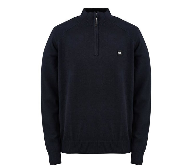 Weekend Offender Natal zip neck jumper Navy