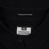 Weekend Offender Calanque fine cotton knit polo Black