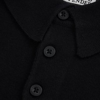 Weekend Offender Calanque fine cotton knit polo Black