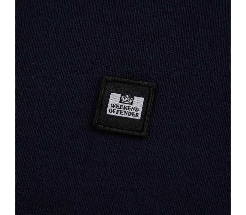 Weekend Offender Calanque fine cotton knit polo Navy