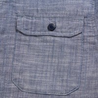 Weekend Offender Bowmans long sleeve overshirt Chambray Blue