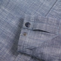 Weekend Offender Bowmans long sleeve overshirt Chambray Blue