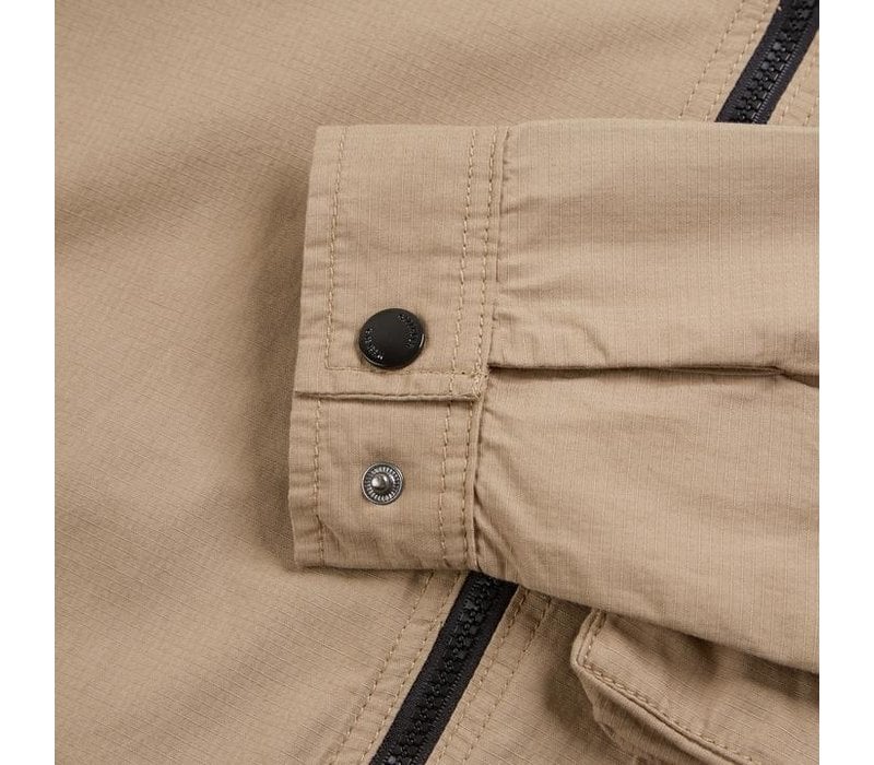 Weekend Offender Railay long sleeve cotton ripstop overshirt Stone