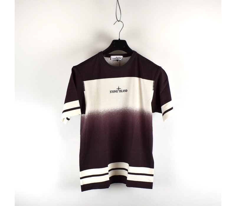 Stone Island red shaded print stripes t-shirt S