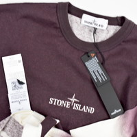 Stone Island red shaded print stripes long sleeve t-shirt S