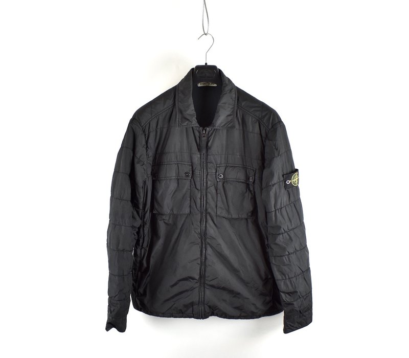 Stone Island black garment dyed crinkle rep ny overshirt jacket XXL