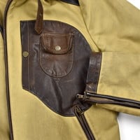 C.P. Company yellow brown British Millerain and  leather mille miglia goggle jacket 54