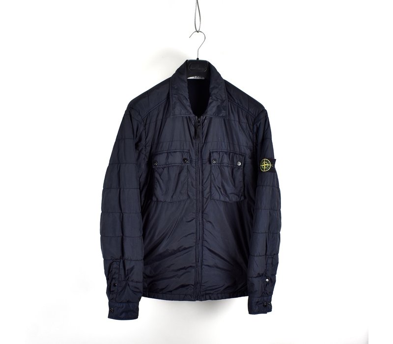 Stone Island navy garment dyed crinkle rep ny overshirt jacket XL
