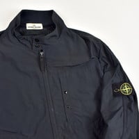 Stone Island navy micro reps biker jacket XXXL