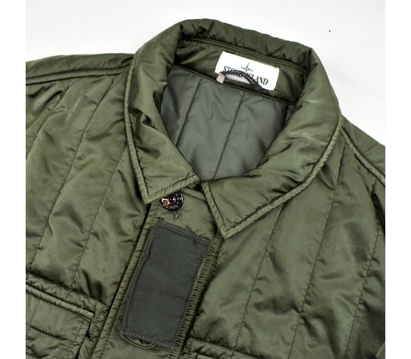 Stone Island green nylon raso quilted-tc field jacket L