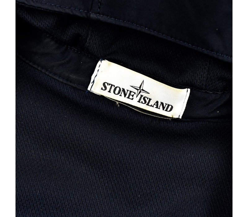 Stone Island navy soft shell-r hooded jacket XL