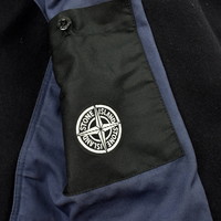 Stone Island navy felted double breasted wool coat M