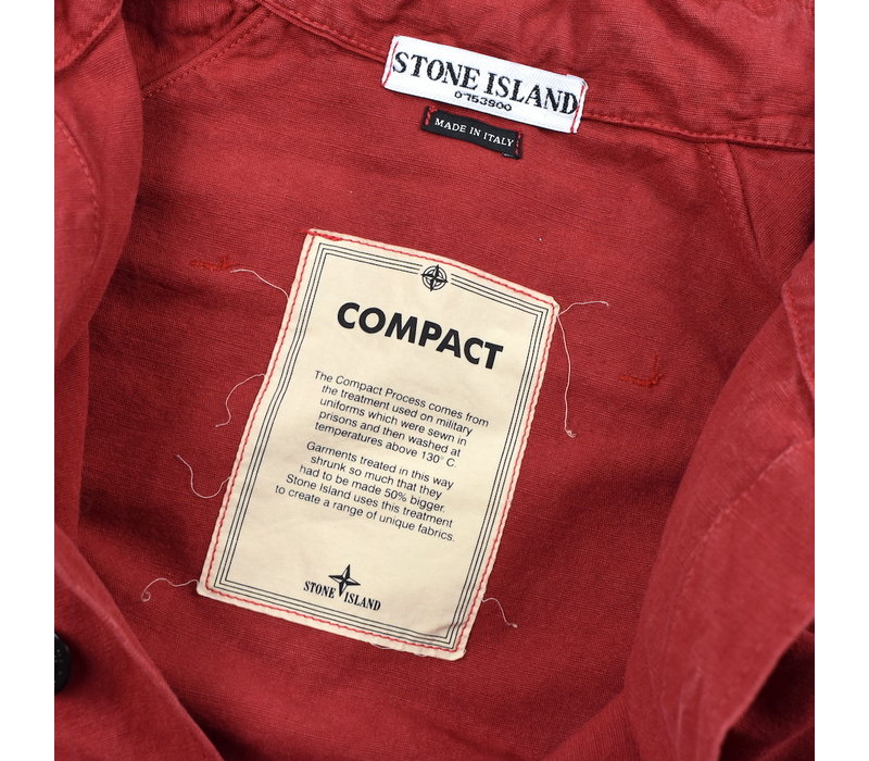 Stone Island red compact cotton hooded jacket XL