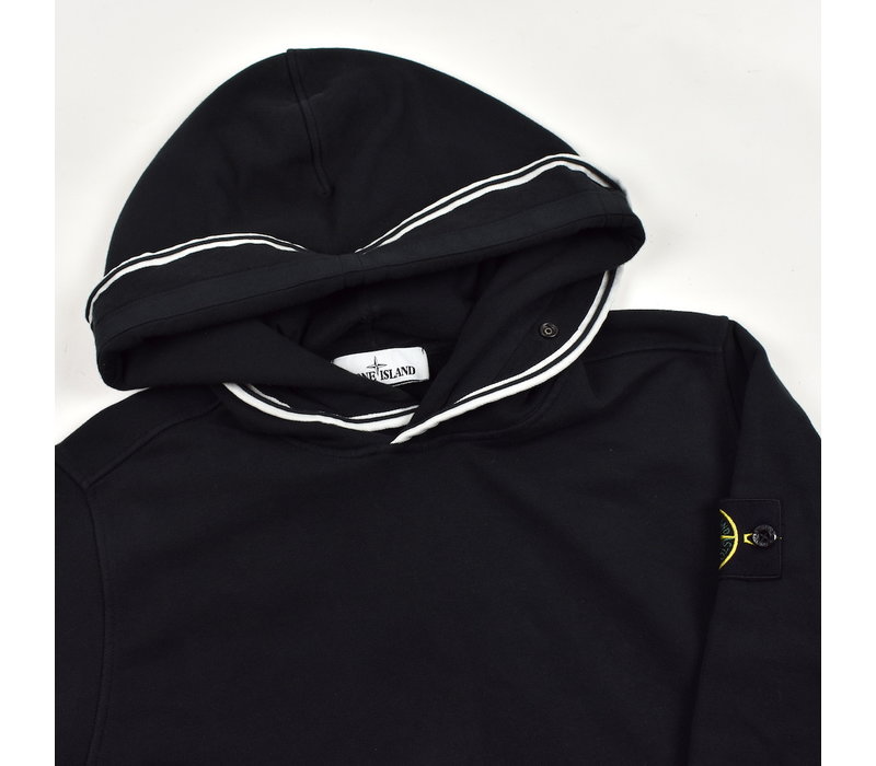 Stone Island black hooded sweatshirt S