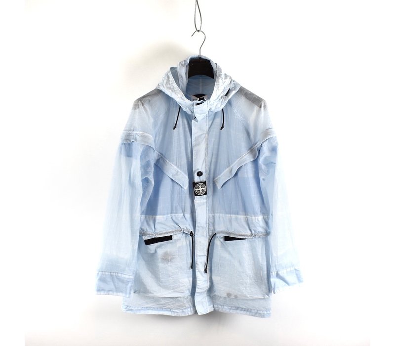 Stone Island blue reflective grid on lamy-tc parka L