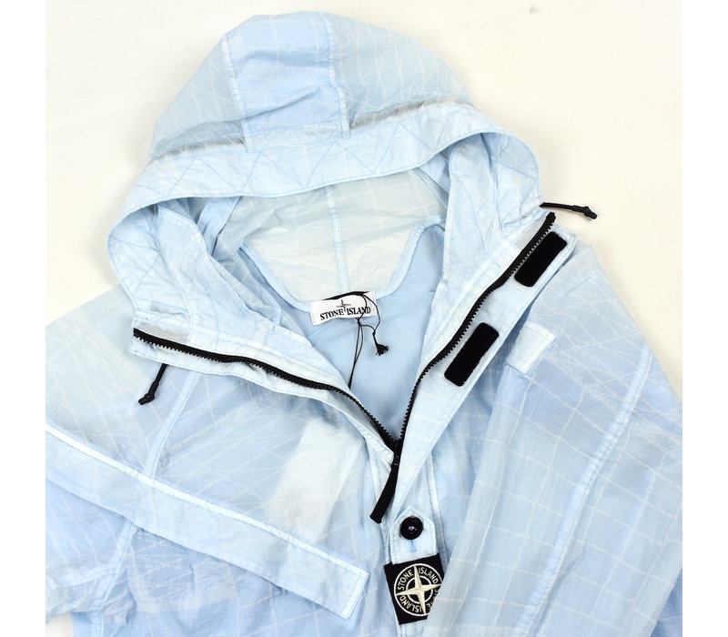 Stone Island blue reflective grid on lamy-tc parka L