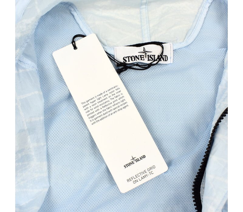 Stone Island blue reflective grid on lamy-tc parka L