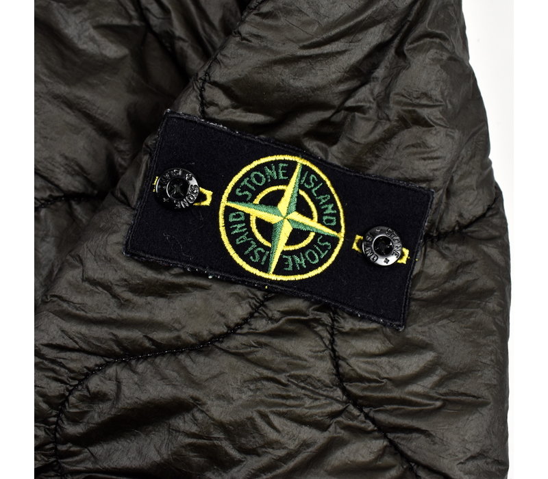 Stone Island grey reversible quilted hooded jacket L