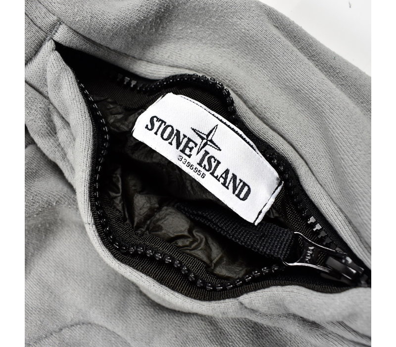 Stone Island grey reversible quilted hooded jacket L