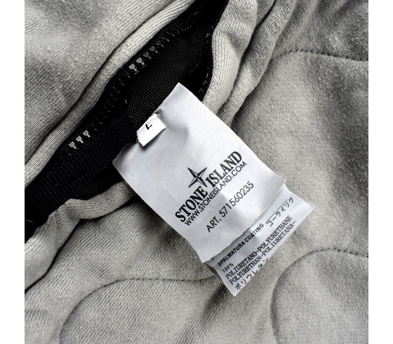 Stone Island grey reversible quilted hooded jacket L