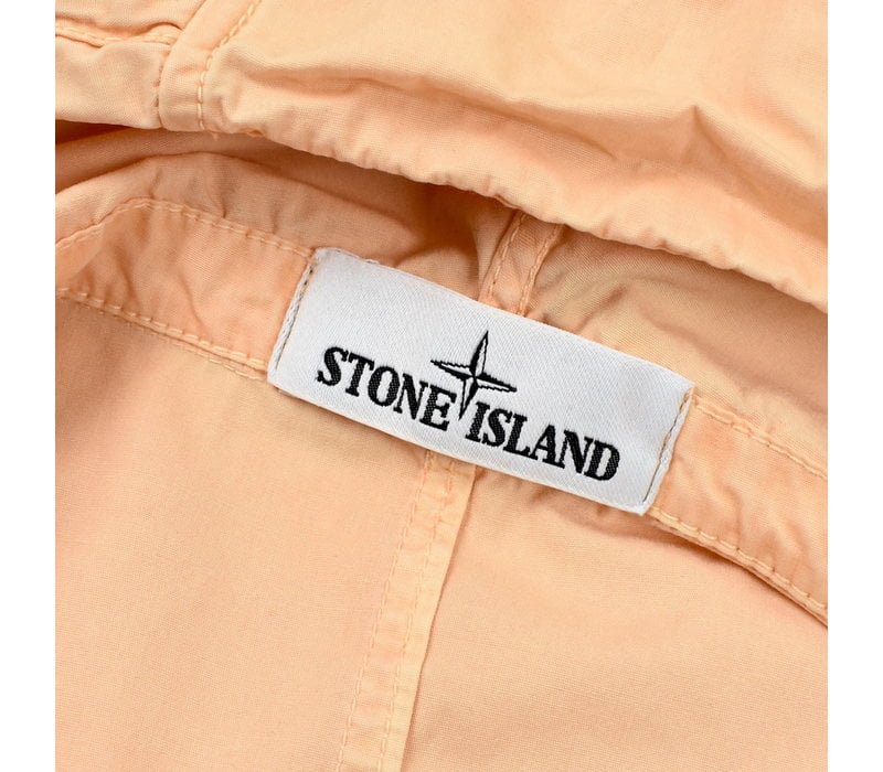 Stone Island salmon pink tela smerigliata old treatment hooded overshirt S