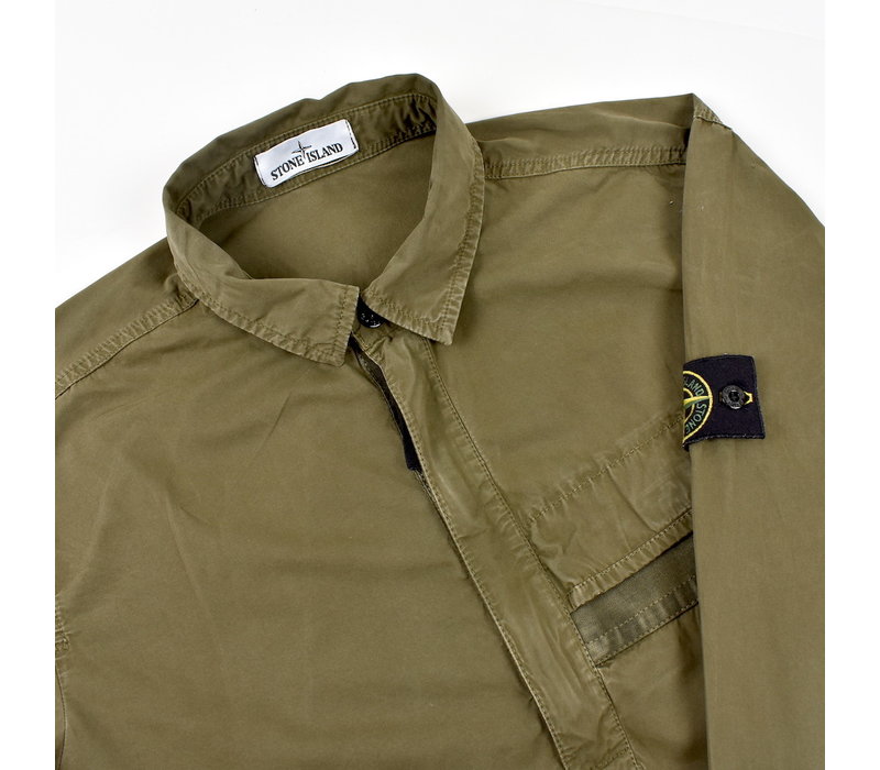 Stone Island brown tela smerigliata old treatment overshirt XXL