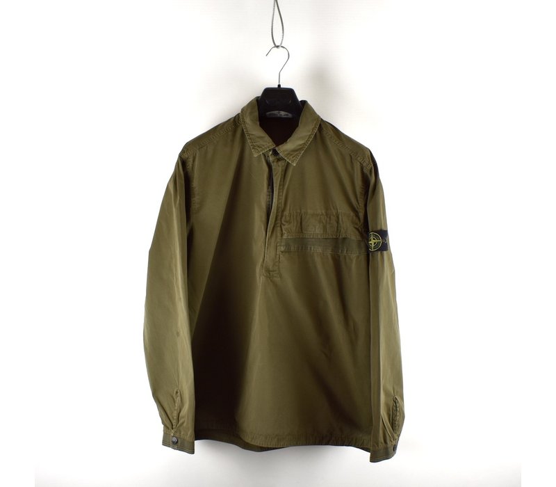 Stone Island brown tela smerigliata old treatment overshirt XXL