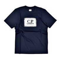C.P. Company jersey 30/1 label print crew t-shirt Total Eclipse Navy