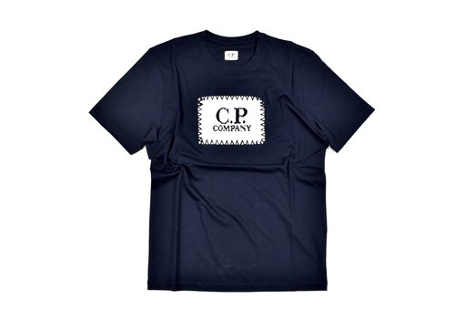 C.P. Company C.P. Company jersey 30/1 label print crew t-shirt Total Eclipse Navy