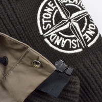 Stone Island brown big logo hooded wool presidents knit XL