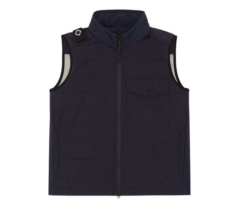 MA.STRUM softshell down quilt gilet Ink Navy