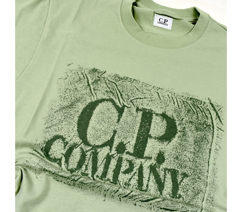 C.P. Company jersey 30/1 tracery label print crew t-shirt Teal Green