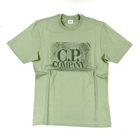 C.P. Company jersey 30/1 tracery label print crew t-shirt Teal Green