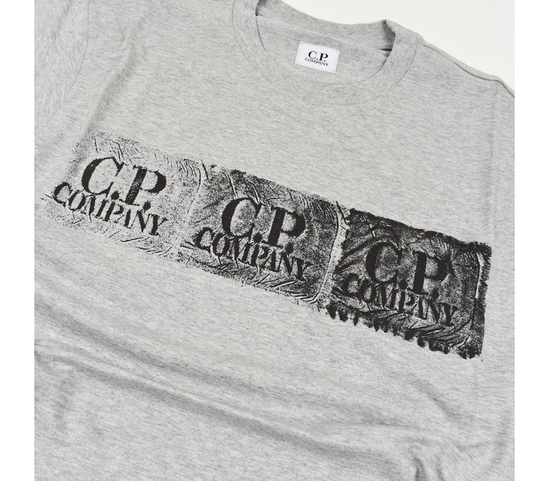 C.P. Company jersey 30/1 triple label print crew t-shirt Grey Melange