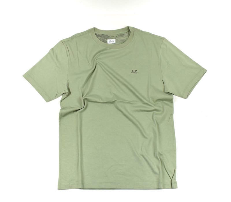 C.P. Company jersey 30/1 goggle hood print crew t-shirt Tea Green
