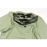 C.P. Company jersey 30/1 goggle hood print crew t-shirt Tea Green