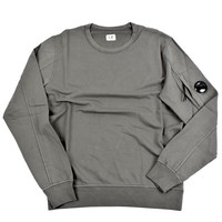 C.P. Company garment dyed light fleece lens crew sweatshirt Gargoyle Grey