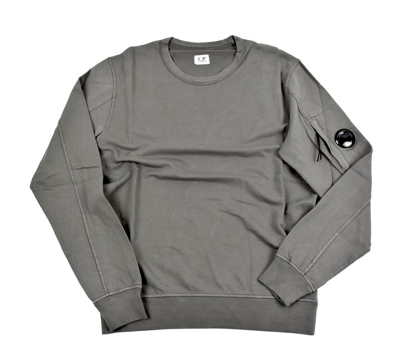 C.P. Company garment dyed light fleece lens crew sweatshirt Gargoyle Grey