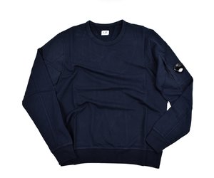 C.P. Company garment dyed light fleece lens crew sweatshirt Navy