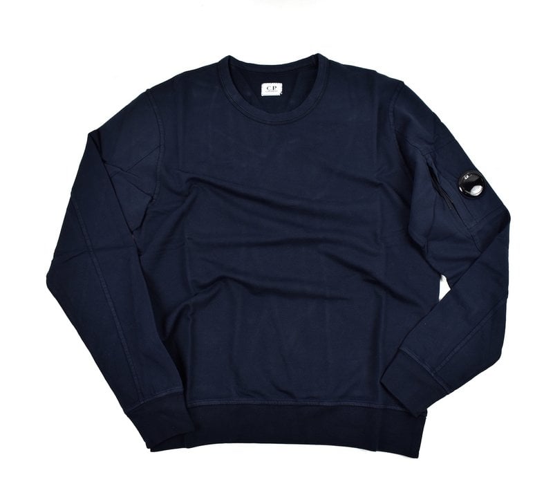 C.P. Company garment dyed light fleece lens crew sweatshirt Total Eclipse Navy