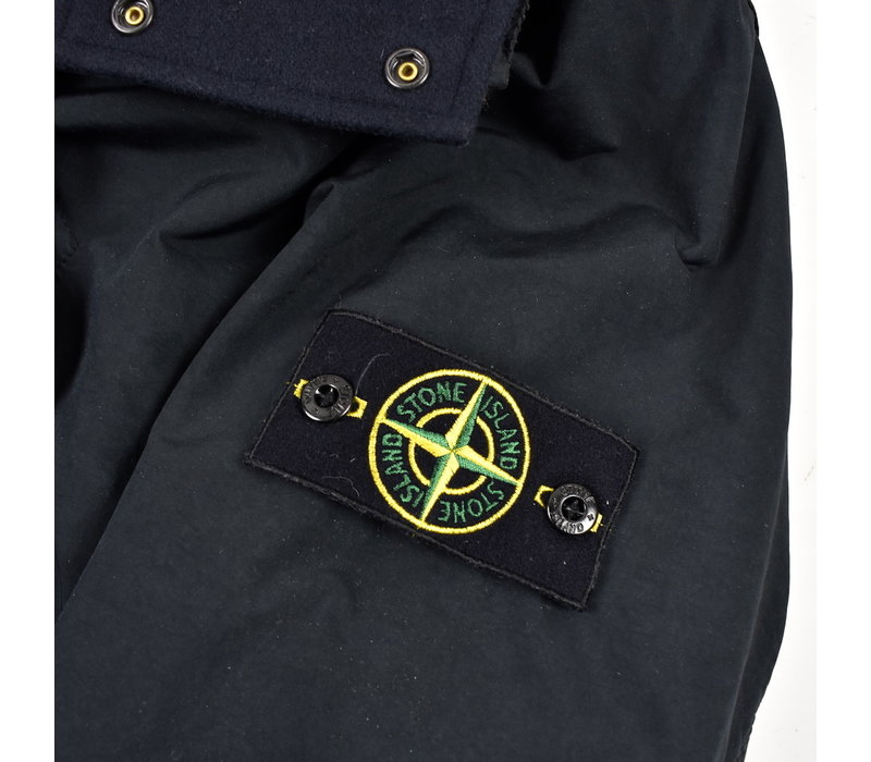 Stone Island navy david-tc quilted lined hooded fishtail parka XL