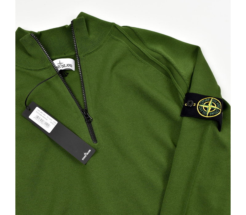 Stone Island ss22 green quarter zip cotton knit XL