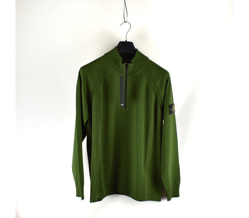 Stone Island ss22 green quarter zip cotton knit XL