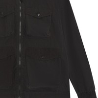 MA.STRUM aw funnel neck runner field jacket Jet Black