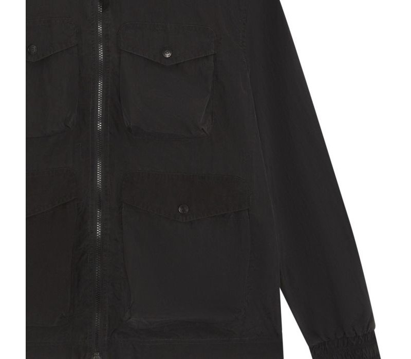 MA.STRUM aw funnel neck runner field jacket Jet Black