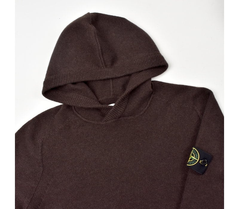 Stone Island brown red hooded  wool knit XL