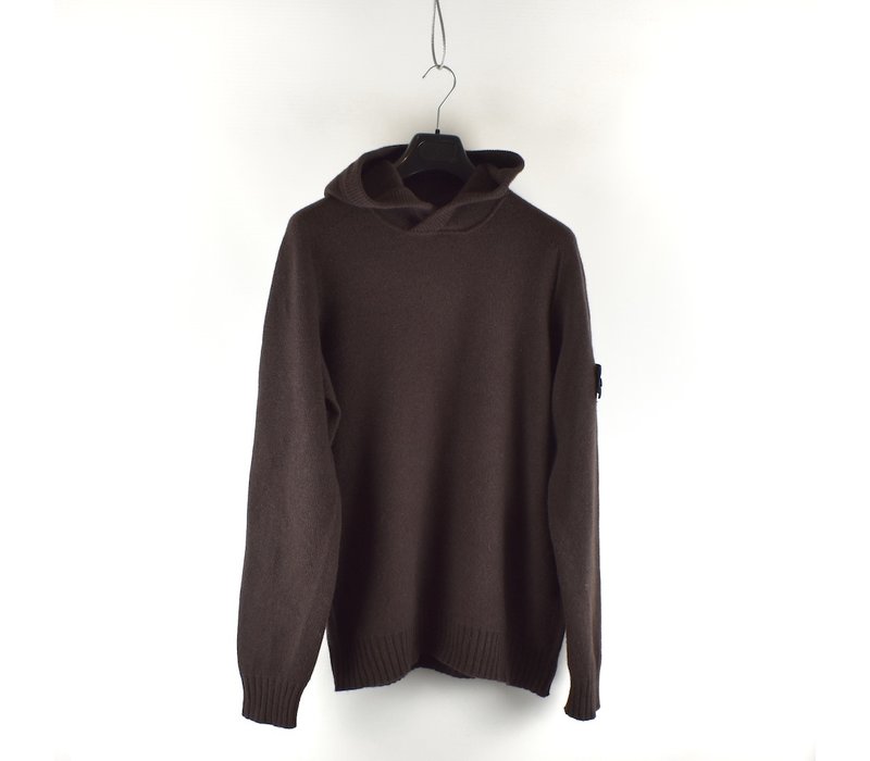 Stone Island brown red hooded  wool knit XL