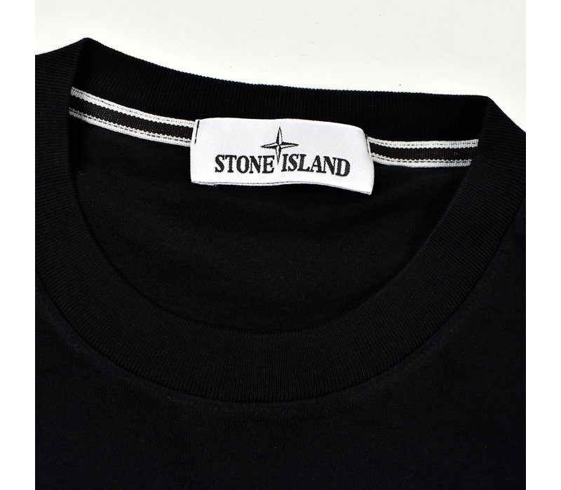 Stone Island black purple logo print t-shirt S